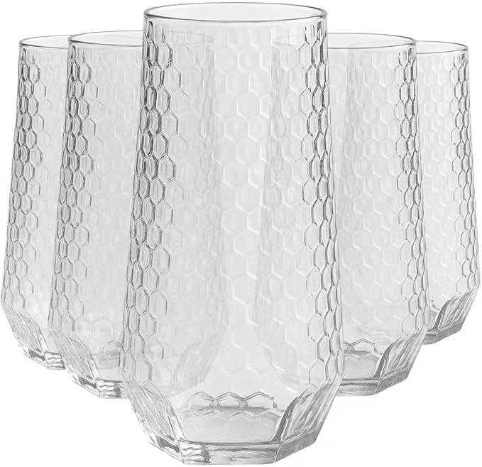 48 Pack Ribbed Origami Ripple Plastic Glasses 24 9oz Stemless Champagne Flutes - Image 3