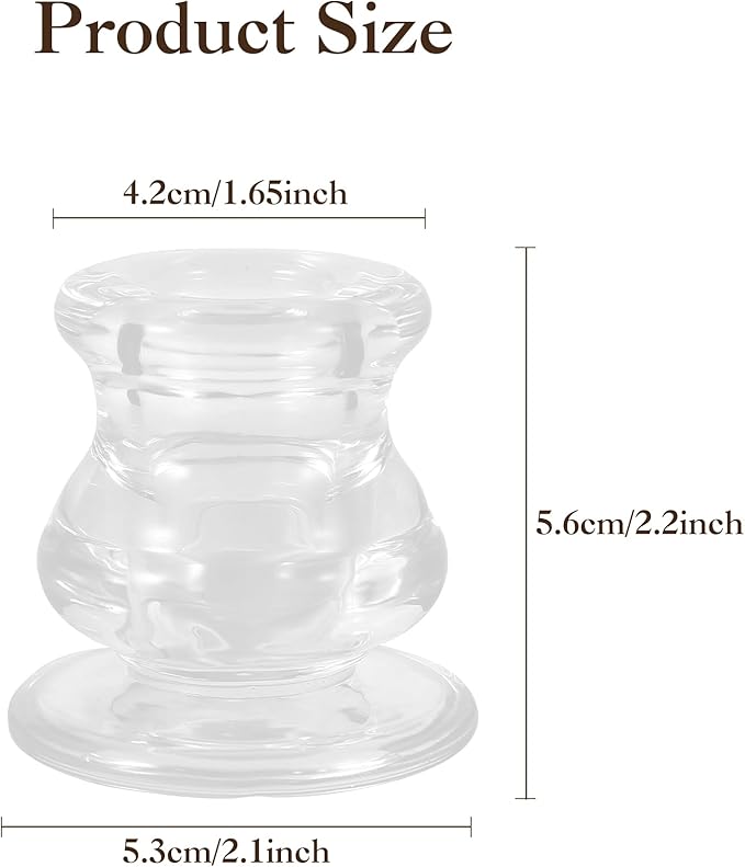 Garvee 24PCS Clear Glass Candlestick Holders Bulk, 2.2" H Taper Candle Holders - Image 2