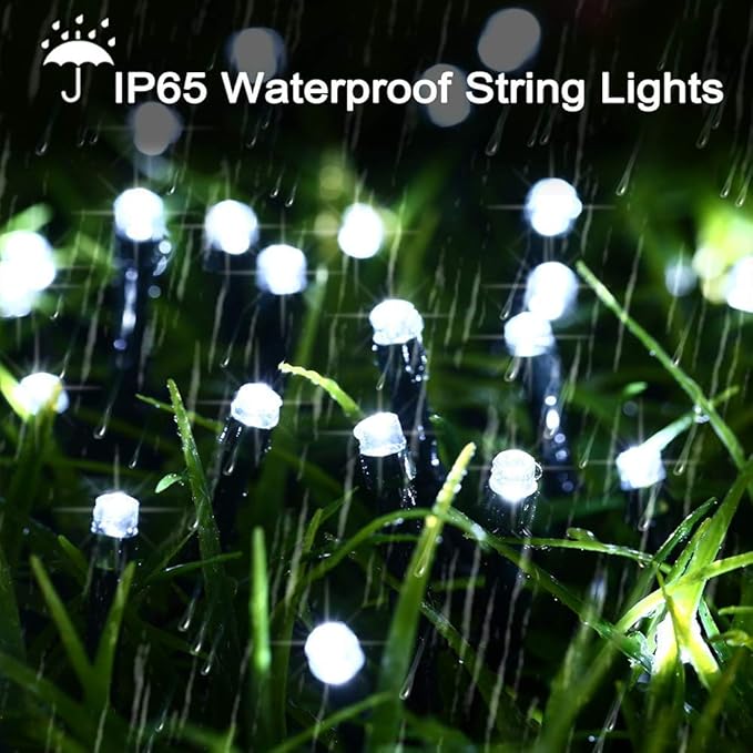 Toodour Solar Christmas Lights, 121ft 350 LED 8 Modes Outdoor Christmas String - Image 3