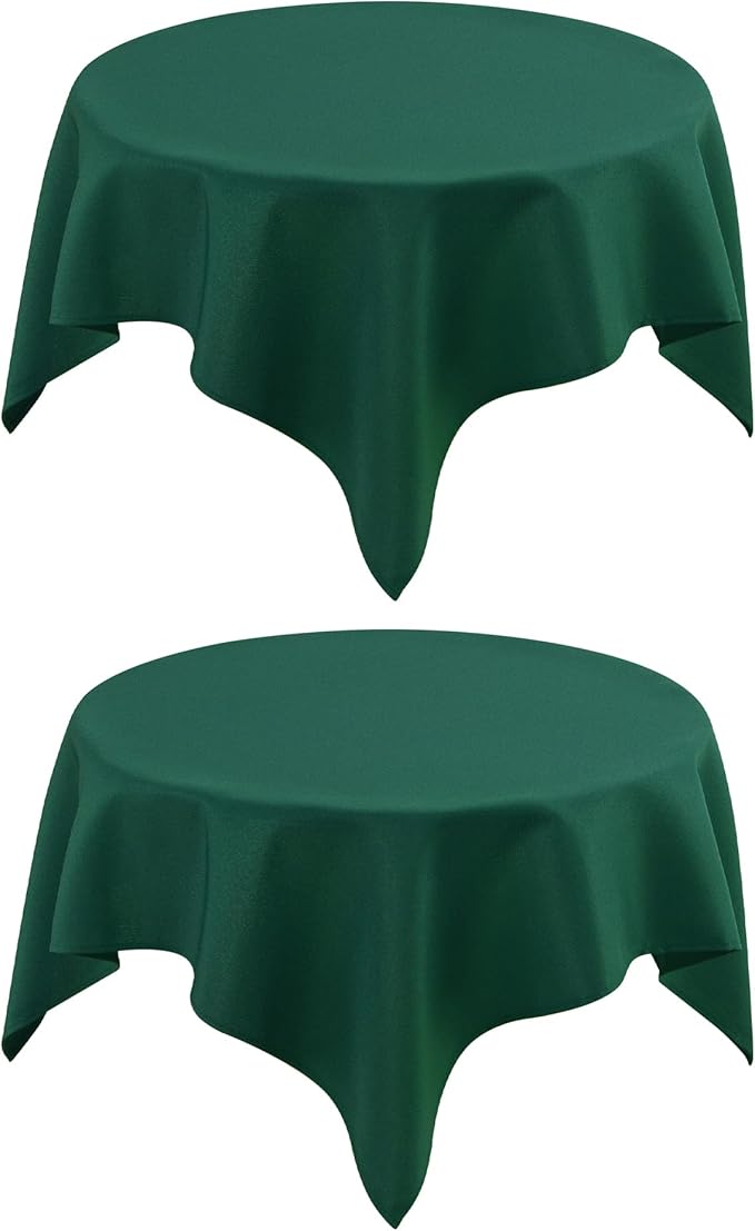 2 Pack Small Square Green Tablecloth 36X36 Inch, Scratch Resistant, Stain by mylacerhome