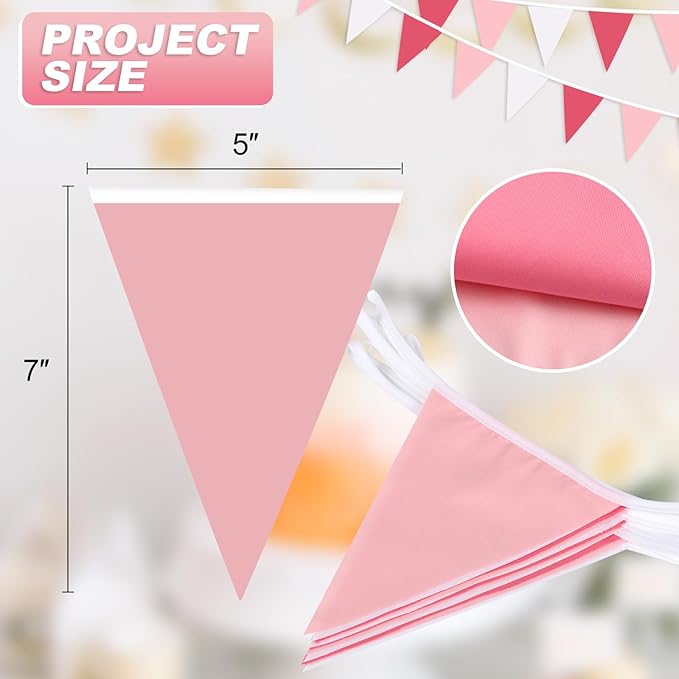 Pink Pennant Banner Triangle Flag Bunting Garland - Image 2