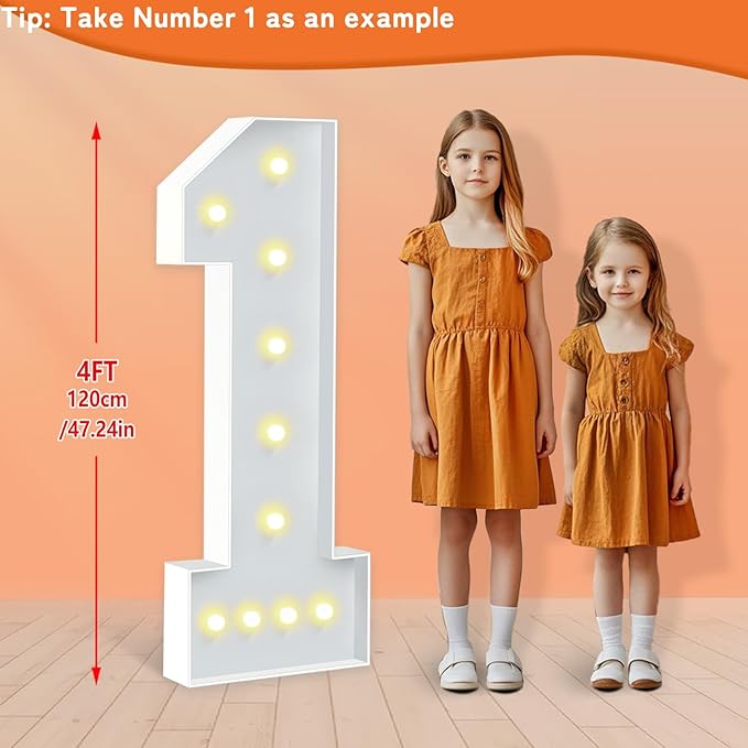4FT Marquee Numbers 90, Large Light Up Numbers 90th Birthday Decorations - Image 2