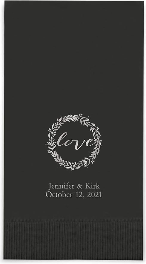 Weddingstar Personalized Printed Paper Napkins 3-Ply 40 Pack Dinner by WEDDINGSTAR