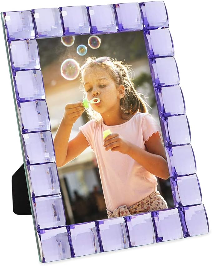 Isaac Jacobs Decorative Sparkling Light Purple Jewel Picture Frame, Photo - Image 5