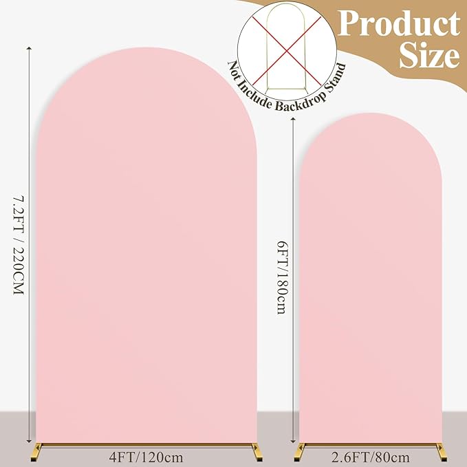 Ledido Wedding Arch Backdrop Cover 6FT 7.2FT Arch Covers 2Set Fitted Stretchy - Image 2