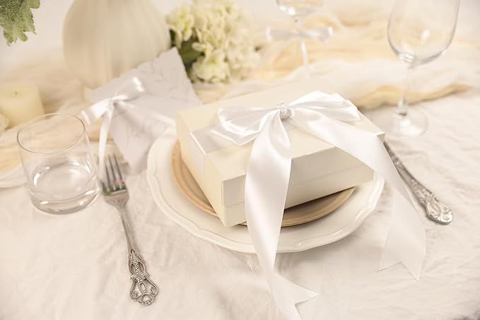 White Satin Ribbon 1-1/2 inch X Continuous 100 Yards, Single Face Polyester - Image 5