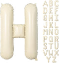 40 Inch Letter Balloons H, Big Custom A-Z Alphabet Foil Name Balloon Cream White by KAINSY
