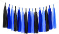 Dark Blue, Light Blue and Black Tassel Garland Banner Paper Tassels by Aimto