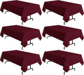 sancua 6 Pack Burgundy Tablecloth 60 x 102 Inch, Rectangle Table Cloth by sancua