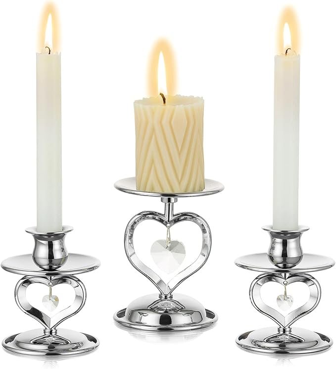 Nuptio Unity Candle Holder Silver Candlestick Holder by Nuptio