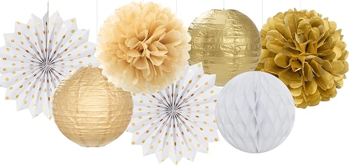 White Gold Party Decorations Streamers - Image 4