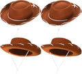Peohud 4 Pack Felt Cowboy Hat, Small Western Cowgirl Hat, Wide Brim Cowboy Hat by Peohud