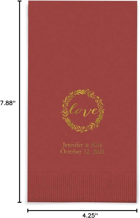 Weddingstar Personalized Printed Paper Napkins 3-Ply 40 Pack Dinner - Image 8