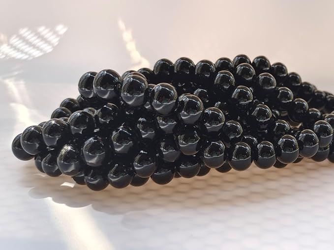 Stone Beads 8mm 100pcs Black Agate Beads Round Loose Gemstones Beads - Image 4