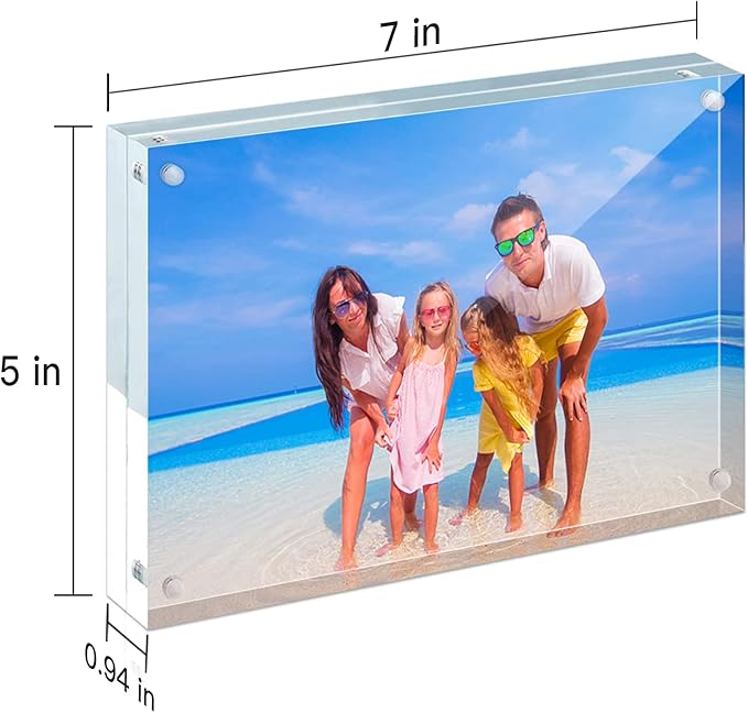HELPLEX Acrylic Frames, 2 Pack 5x7, 24mm Thicker Frameless Clear Frame - Image 5