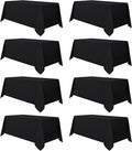 sancua 8 Pack Black Tablecloth 90 x 132 Inch by sancua