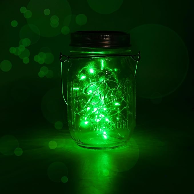 ZNYCYE Solar Mason Jar Lights, 12 Pack 30 LED Fairy Firefly Mason Jar Lids - Image 8