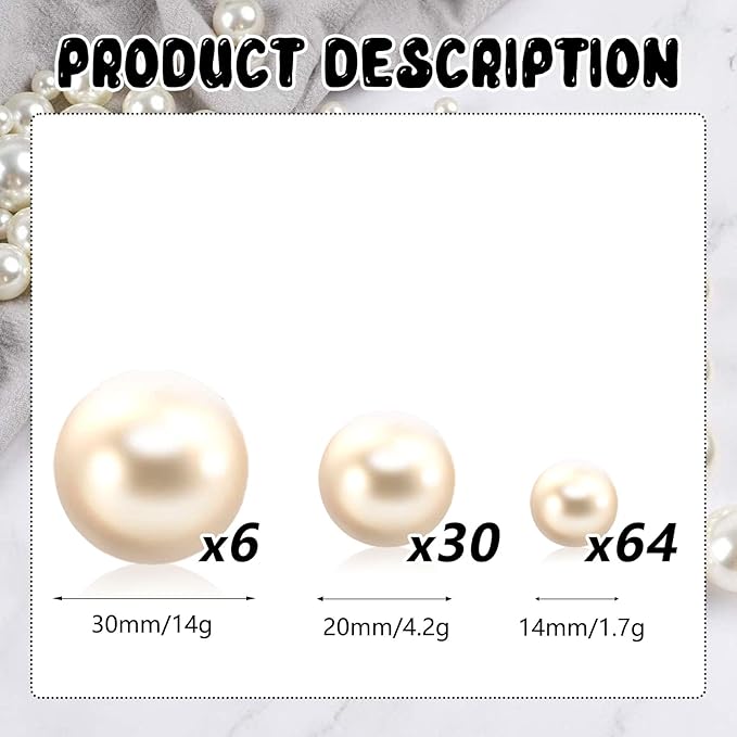 100PCS Milk White Faux Pearls Beads - Image 2