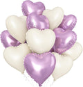 Purple Cream White Heart Balloons by Adorely
