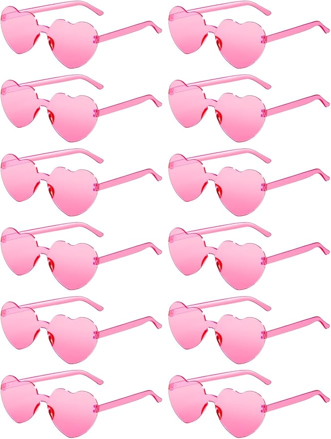 12 Pairs Heart Shaped Sunglasses by AGGKKY