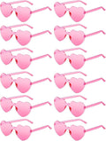 12 Pairs Heart Shaped Sunglasses by AGGKKY