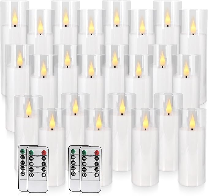 Set of 24 Flickering Flameless Candles Battery Operated - Image 9