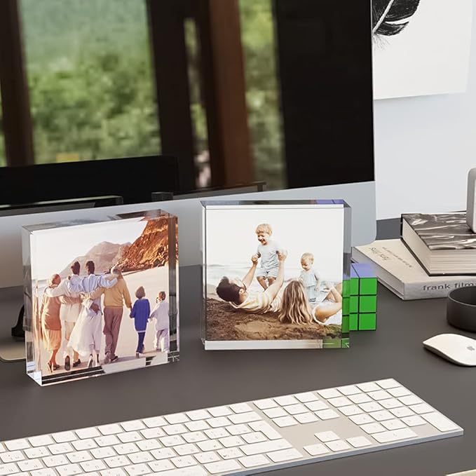 HELPLEX Acrylic Frames, 2 Pack 4x4, 20mm Thicker Frameless Clear Frame - Image 5