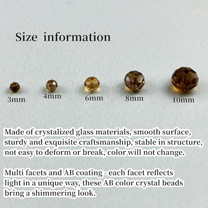 200pcs 6mm Crystal Glass Beads for Crafts Faceted Rondelle Glass Beads for - Image 2