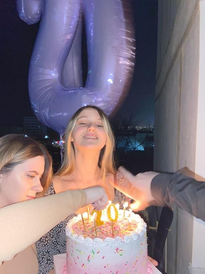 Lilac 40 Inch Big Number Balloon Birthday Decoration, Number 2 Helium Balloon - Image 6