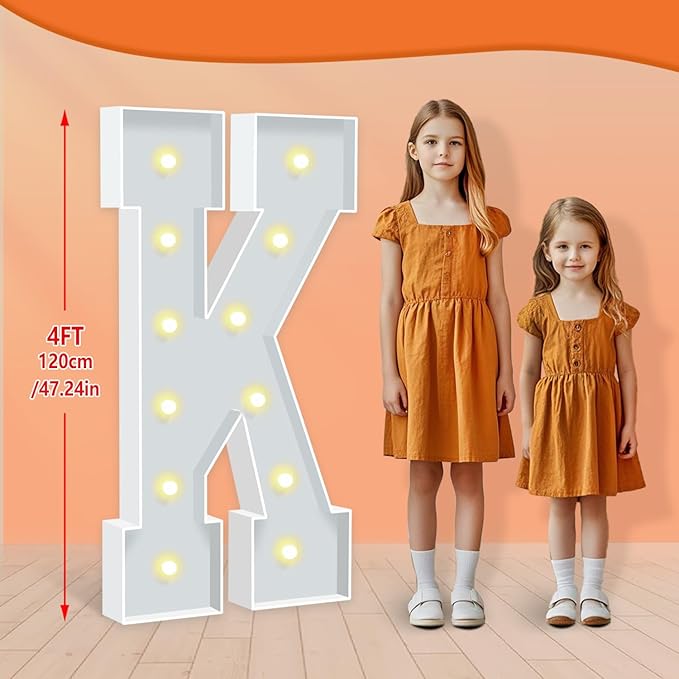 4FT Marquee Letters K, Party Decoration Large Marquee Light Up Letters - Image 2