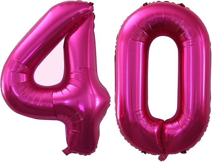 GOER Number 40 Balloons for 40th Birthday Party Decorations, 42 Inch Jumbo Foil by GOER