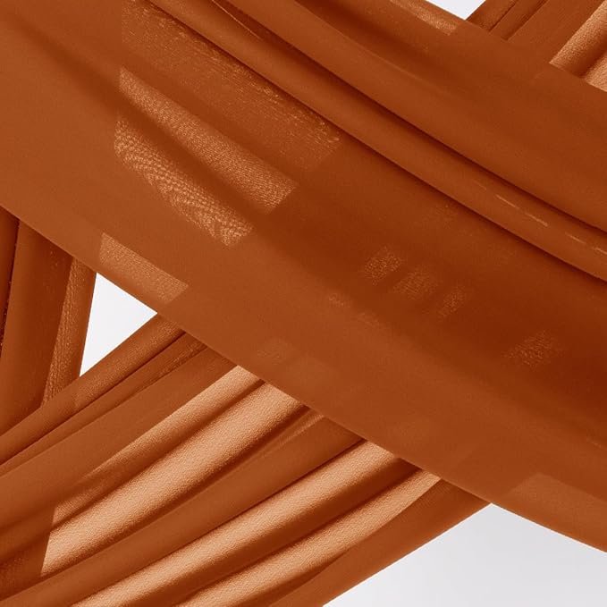 Socomi Wedding Arch Draping Fabric 1 Panel 29" x 19Ft Terracotta Sheer Chiffon - Image 3