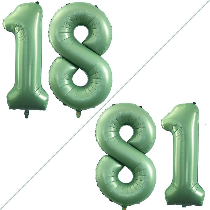 GOER Number 18 Balloons for 18th Birthday Sweet 18 Party Decorations, 42 Inch by GOER