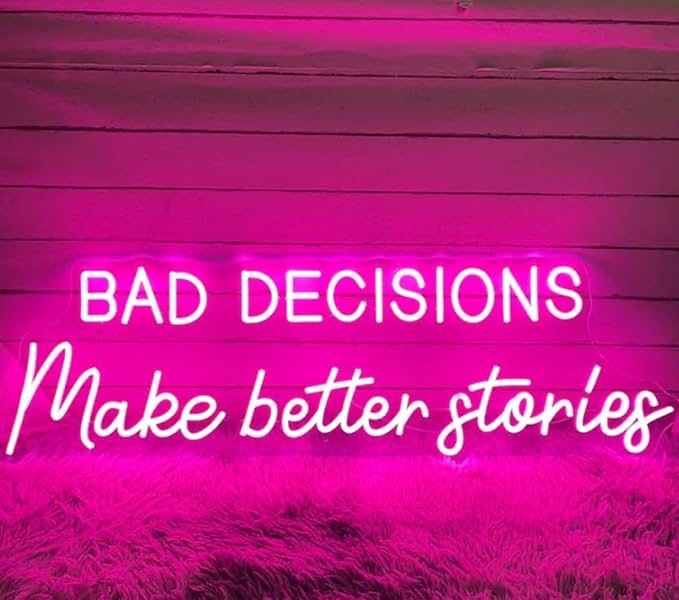 Bad Decisions Make Good Stories Neon Sign, Positive Quotes LED Neon Light - Image 2