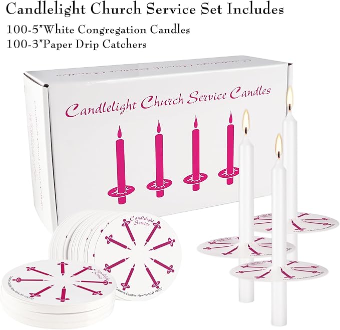 100 White Odorless Taper Candles - Image 4