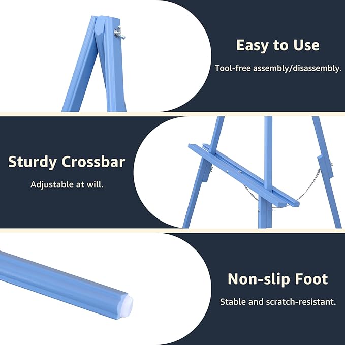 NianFeng Wooden Easel Stand for Sign, Easel Display Stand Floor for Wedding Sign - Image 7