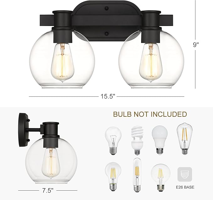Dan Modern Farmhouse 2-Light Vanity Light Wall Sconce Lighting - Image 2