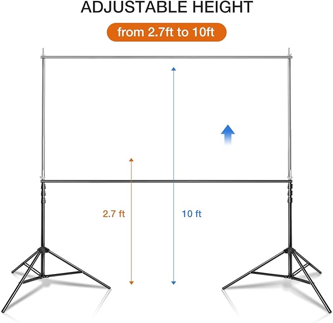 Yesker 10 X 10 ft Photo Video Studio Background Support Stand, Adjustable Heavy - Image 3