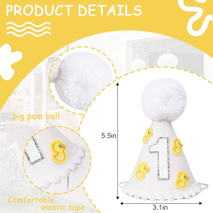 Little Yellow Duck 1st Birthday Party Hat - Image 2
