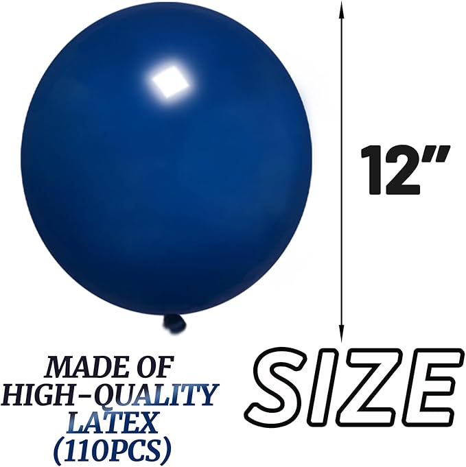 110pcs Navy Blue Balloon 12 Inch - Image 2