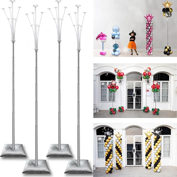 4 Set Balloon Stand Kit, 9 Feet Adjustable Balloon Arch by Decojoy