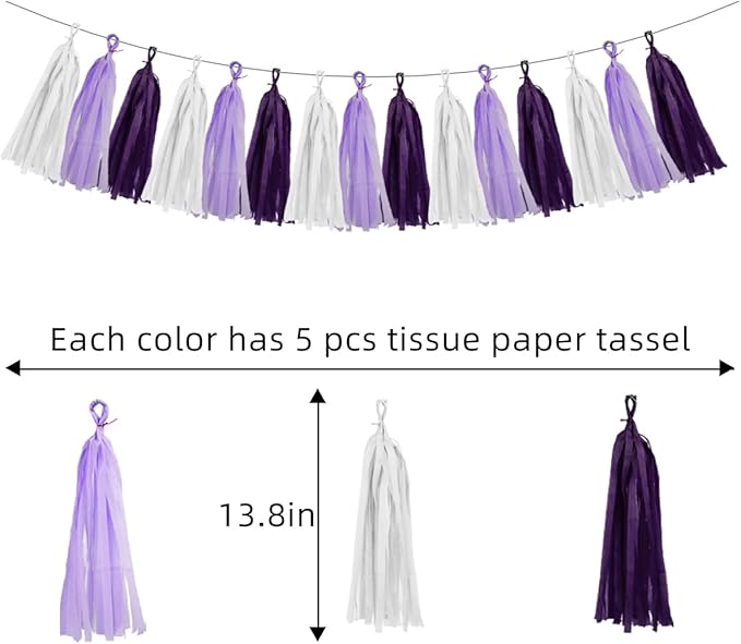 White Purple Party Decorations - Image 2