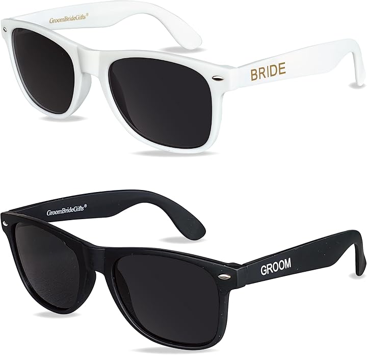 Bride and Groom Polarized Sunglasses by GroomBrideGifts