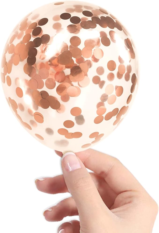Rose Gold Confetti Balloons by VHUWE