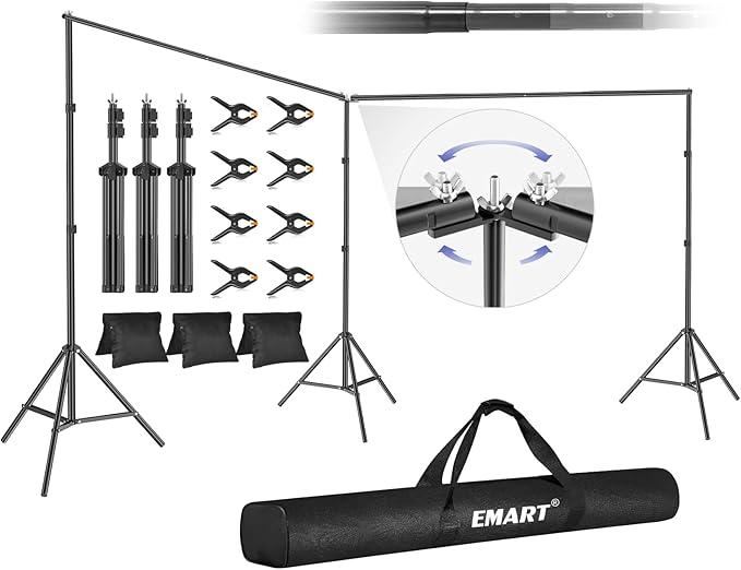 EMART Backdrop Stand, 20x7ft Large Adjustable Background Support System by EMART