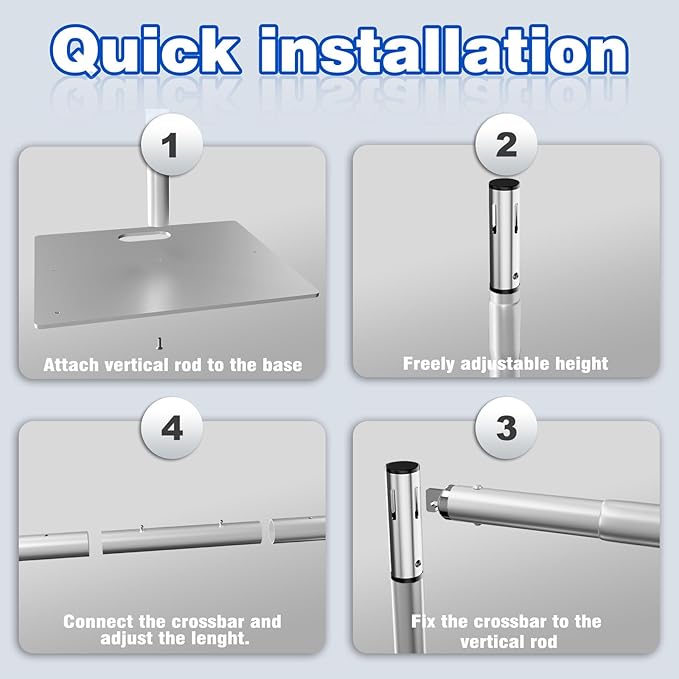 Pipe and Drape Backdrop Stand 8ftx10ft Adjustable Background Support System - Image 7