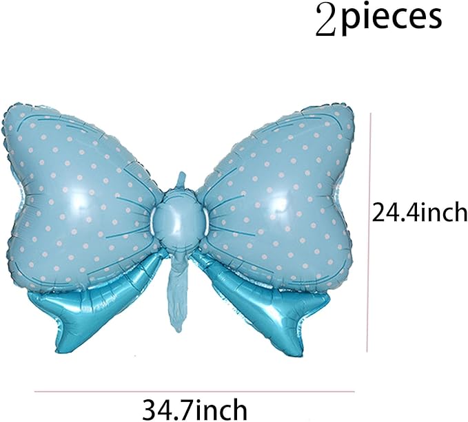36 Inches Bow Foil Balloon Huge Bowtie Blue Balloon - Image 2