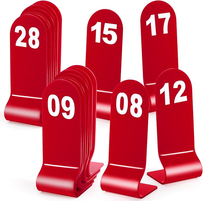 Okllen 1-30 Table Numbers Red, Restaurant Acrylic Order Numbers, Double Sided - Image 4