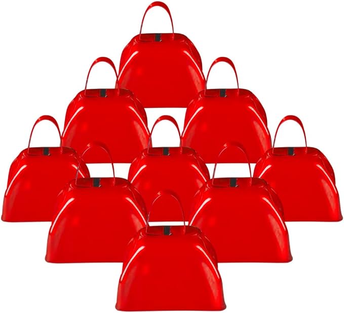 ArtCreativity 3 Inch Red Metal Cowbell Noisemakers by ArtCreativity