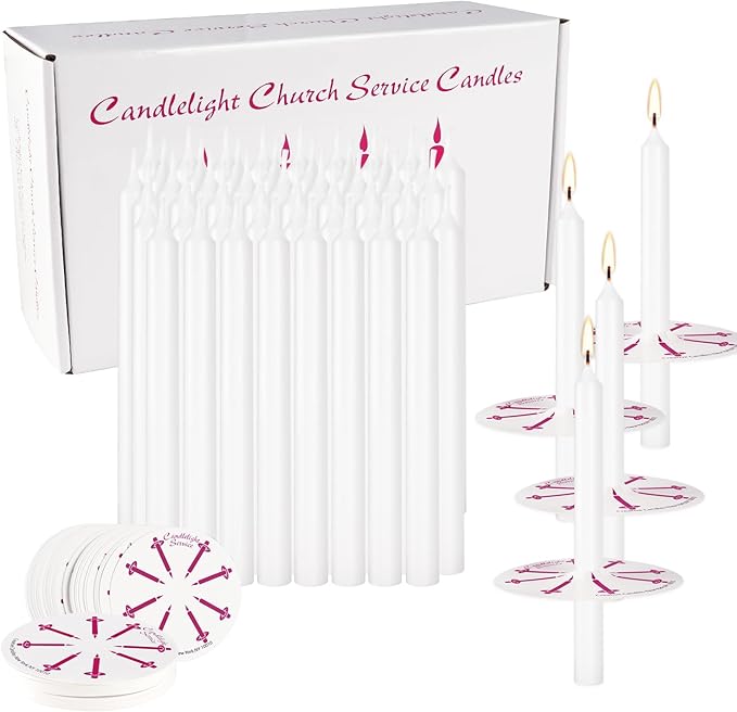 100 White Odorless Taper Candles - Image 6